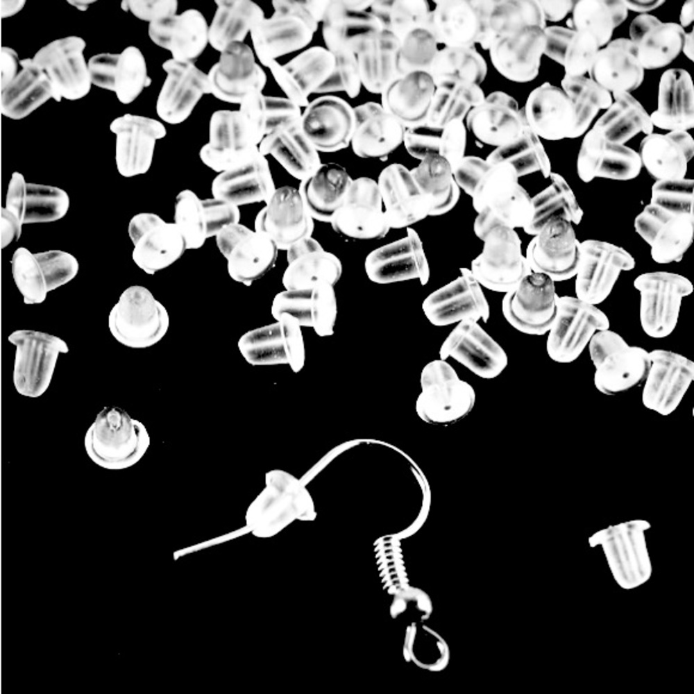 EARRING BACKS 100 pcs | Silicone | Holds Earring Position